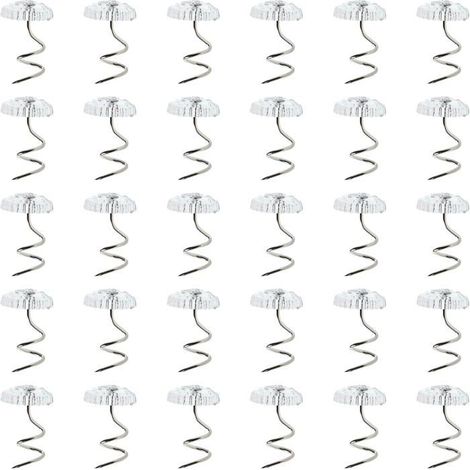 Clous pour canapé 30 pièces Acier et plastique Fixation spirale pour couvre-lits et jupes de lit (1/5)