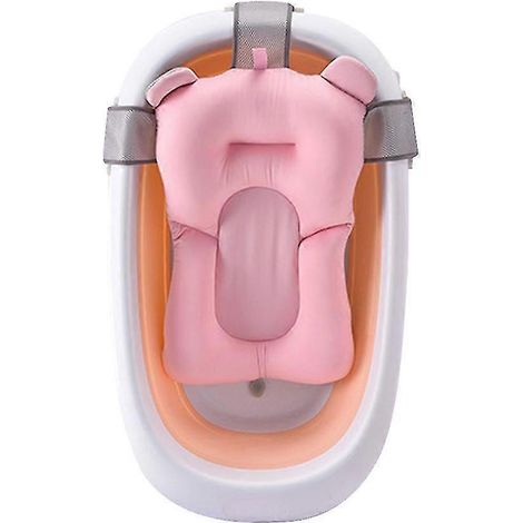 Tapis de bain rose pour bébé, épuisette de bain flottante remplie de particules (sans bassine) (1/5)
