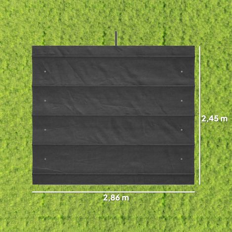 Toiture de remplacement pour pavillon de jardin de 2,85 x 2 m, extensible, montage facile, polyester, gris foncé (1/5)