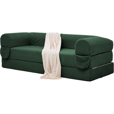 CHICFURN Sofá cama 190x78x65 cm de tela verde para espacios pequeños e invitados (1/5)