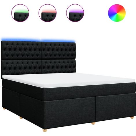 Maison Exclusive - Boxspringbett mit Matratze Schwarz 180x200 cm (1/5)