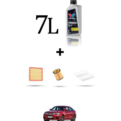 Kit tagliando 3 FILTRI e 7L OLIO compatibile con Bmw x4 (F26) 35ix 225kw dal 2014 (1/5)