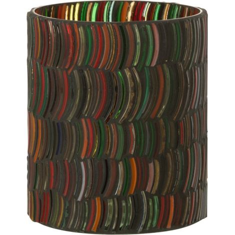 Photophore Design "Mosaic Courbe" 12cm Multicolore (1/3)