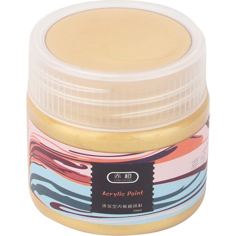 Peinture acrylique 100ml, pigment artistique pour dessin et bricolage, teinte Or Brillant (1/5)