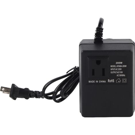 Convertisseur de tension international 220V vers 110V 200W max transformateur voyage prises universelles chargeur adaptateur (1/5)