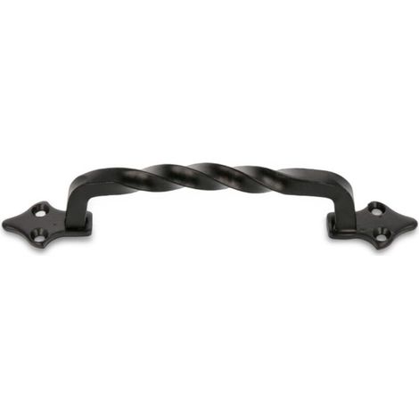 Bardusch-Poignée - Modèle 1002 - Fabriquée en acier - Quincaillerie rustique - 130 mm - Sans plaque - Vis incluses - Finition : Noi (1/5)