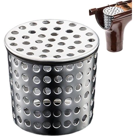 Protector de canalones, protectores de canalones metálicos, filtro de canalones de acero inoxidable, filtro de canalones de malla, protectores de filtro metálico para tuberías de 50 a 63 mm (1/5)