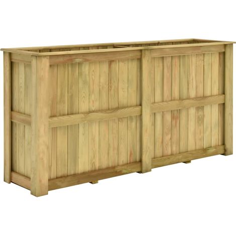 Fioriera rialzata 196 cm in legno di pino impregnato 020000844