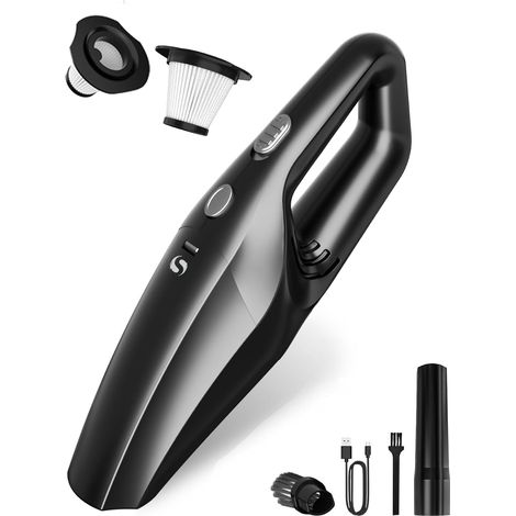 Aspirateur Voiture Puissant sans Fil, Mini Aspirateur De Table avec Batterie Rechargeable, Aspirateur à Main équipé d'un Filtre HEPA Lavable, pour Poils d'animaux, Voiture, Maison (1/5)