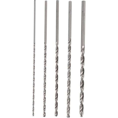 5 Pièces Forets HSS Longs 150mm Hélicoïdaux 2 3 3.5 4 5mm Pour Bois et Métal (1/4)