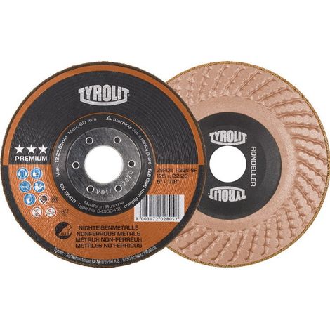 Disco abrasivo RONDELLER® D115xSmm punta curva per metalli non ferrosi 22,23mm TYROLIT (Per 25)