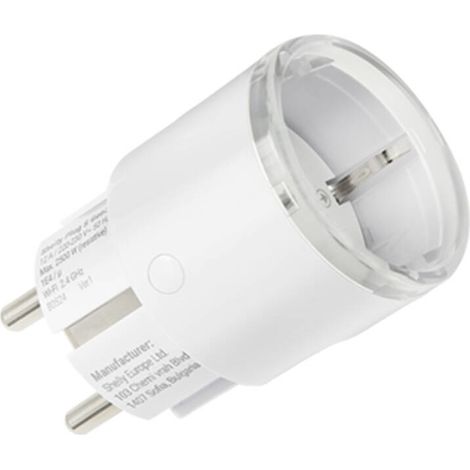 Shelly Plug S MTR Gen3- Blanco, Enchufe Inteligente Wi-Fi con Matter, Con Medidor de Consumo y Indicador LED, Control Remoto por App y por Voz, Alexa, Google Home,SmartThings