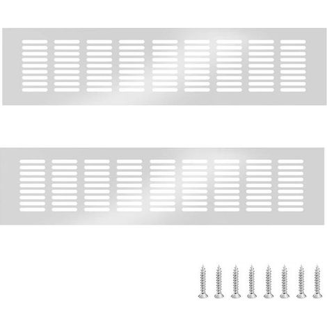 grilles de ventilation rectangulaires en alliage d'aluminium argenté 80 x 400 mm, moustiquaire murale (1/5)