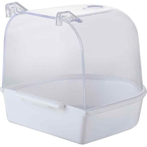 Longziming - Grand bain d'oiseaux pour cage – Bac spacieux pour perroquets et perruches – Boîte de bain pour canaris, pinsons, inséparables et autres oiseaux de compagnie (1/5)