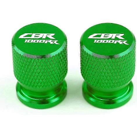 Bouchons de valve de pneu en aluminium (vert) pour motos Honda CBR 1000RR (2004-2011). (1/5)
