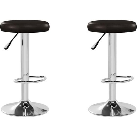 Maison Exclusive - Barhocker 2 Stk. Braun Kunstleder (1/5)