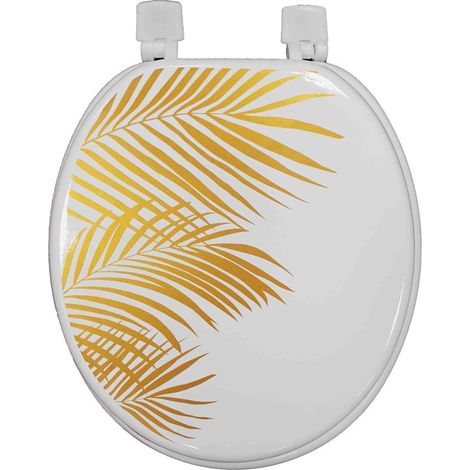 Douceur D'Intérieur – Abattant WC MDF Orbella blanc – Charnières en plastique – Dimensions 37 x 4 x 47 cm – Compatible toutes cuvettes standards – Montage facile (1/3)