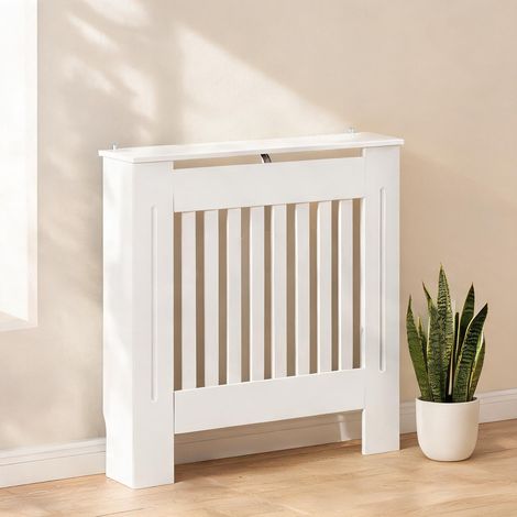 Cache-radiateur en MDF blanc 78 x 19 x 81 cm avec étagère (1/5)