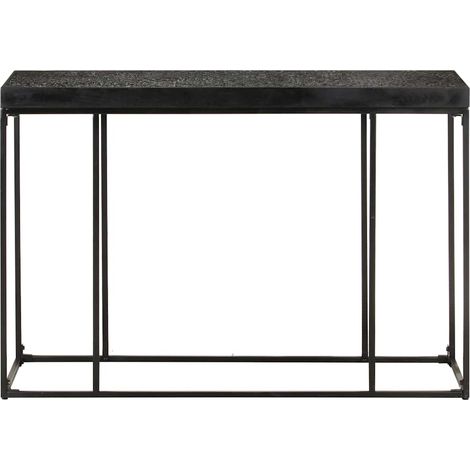 Maison Exclusive - Tavolo Consolle Nero 110x35x76 cm Massello di Acacia e Mango (1/5)