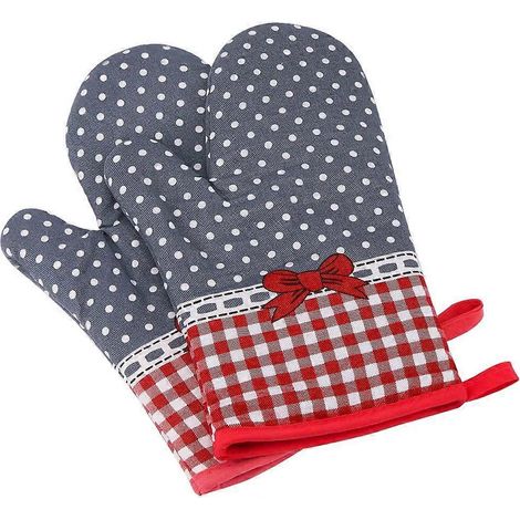 Paar Küchenhandschuhe, hitzebeständige Küchenhandschuhe, rutschfeste isolierte Handschuhe zum Grillen, Kochen und Backen. (1/5)