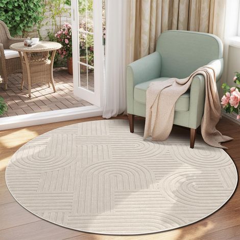 Tapis de Salon Rond 200 cm, Moelleux Tapis Chambre Antidérapant Lavable en Machine,Ne Perd Pas Ses Poils, Extra Epais Moquette Chambre pour Interieur, Salon, Salle à Manger (1/5)