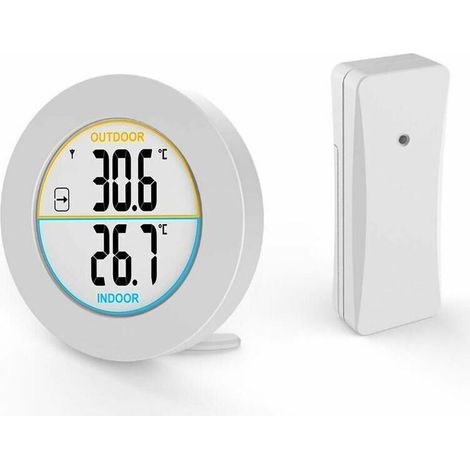 JSSEVN-Thermomètre, Thermomètre sans Fil Numérique avec Capteurs Sonde, HD Écran LCD Détecteur de Température, Mémoire de Min/Max, Tendance, ℃/℉ (1/5)