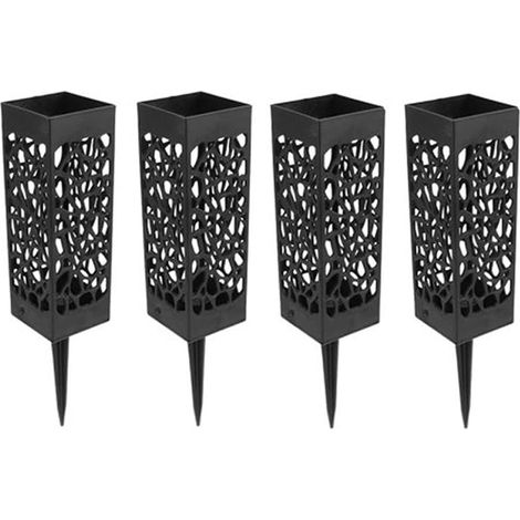 Porte-fleurs funéraires Vases funéraires de cimetière en plastique Vases commémoratifs noirs pour la décoration 4 pièces (1/5)
