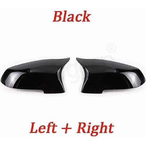 2x Außenspiegelkappen in Carbonfaser-Optik, schwarz, für BMW 5er, 6er, 7er F10, F11, F18, F07, F12, F13, F06, F01, F02 LCI – Schwarz