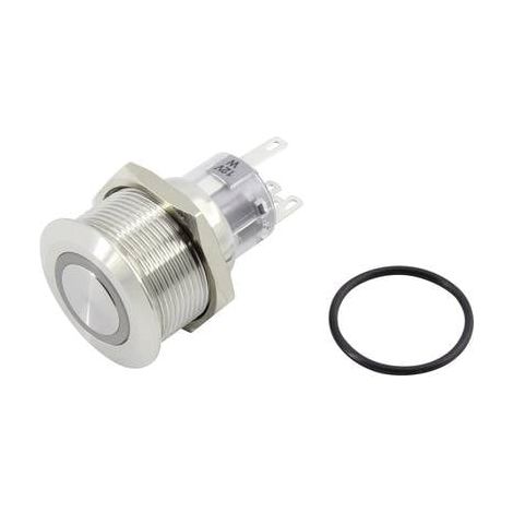 Bouton-poussoir TRU COMPONENTS TC-GQ22-A-11E/B/12V/S203 1602486 250 V 5 A 1 x Off/(On) IP65 à rappel 1 pc(s)