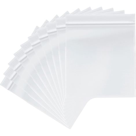 100 Sac plastique, transparent, auto-scellant, étanche, pour rangement et expédition (1/5)