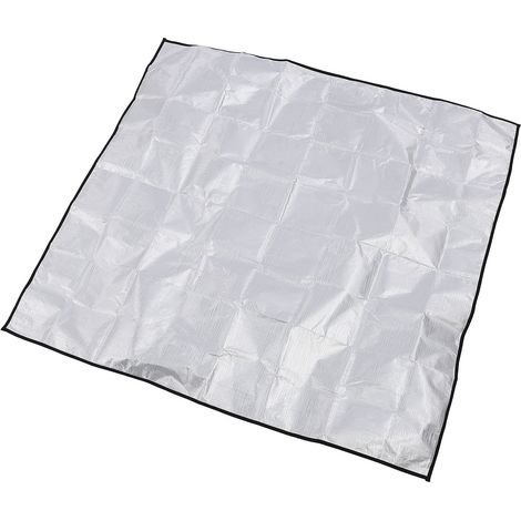 Tapis de sol ignifugé argenté 4 couches de 99 cm (39 pouces), imperméable, résistant à l'huile et réutilisable, pour barbecue et fumoir à bois extérieur. (1/5)
