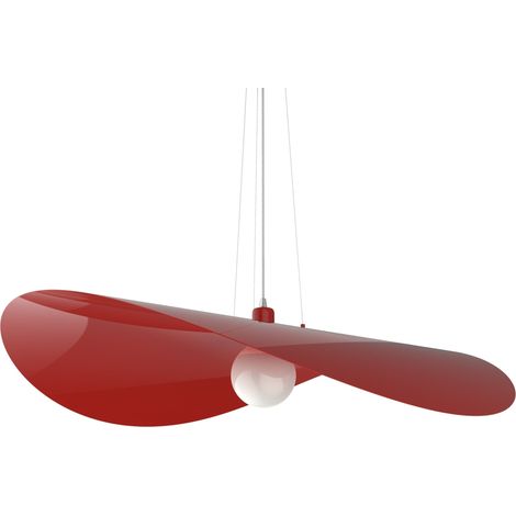 LUMICOM PIUMA Sospensione, 1X E27, max 42W, metallo, rosso lucido, D.90cm (1/3)