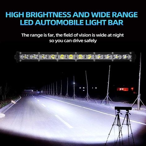 13 pouces 36W LED Light Bar Spot Beam 6000LM Offroad Feux de brouillard LED Conduite Lampe de travail 12V 24V Voiture Feux de jour 6000K Xenon Blanc - 1 pcs (1/4)