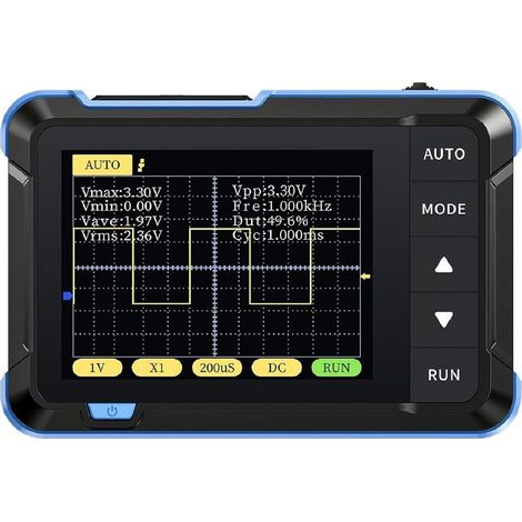 FNIRSI DSO152 Mini Oscilloscope numérique portable 2.5MSa/s 200KHz bande passante analogique 800 VPP avec sortie PWM (Version Standard) (1/5)