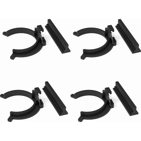 Skirting Board Brackets Compatible with Faktum Rationell 4 Pack Skirting Board Clips + Track for Skirting Boards Black Replacement Kitchen Leg Holder (1/3)