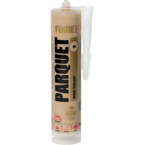 Sellador acrílico para madera FOME FLEX Parquet – color roble, elástico y lijable – juntas de parquet y rodapiés – interior (1/5)