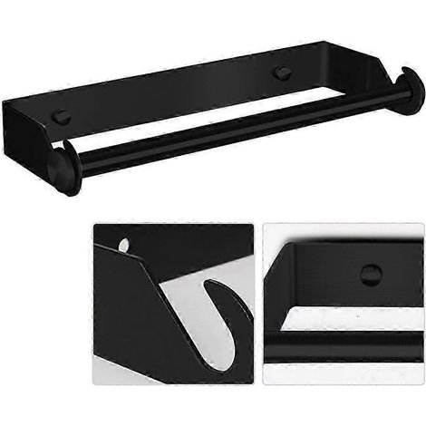 Porte-essuie-tout sans perçage – Support de comptoir noir (Modèle N° 2) (1/5)