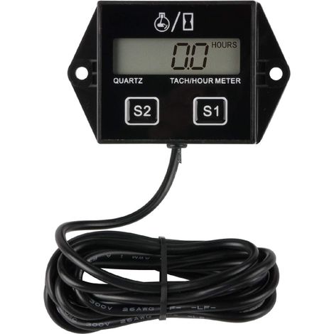 Tacómetro Inductivo de Gasolina Tacómetro Reiniciable/Medidor de Horas Impermeable para Paramotores,Ultraligeros,Generadores,Cortacésped,Motocicleta (1/4)