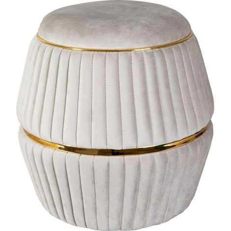 Tabouret Doric 225 - Taupe et Doré (1/5)