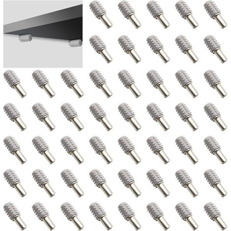 Taquet Étagère Métal 5x20mm avec Manchon Antidérapant – 50 Pièces pour Armoires et Étagères Murales