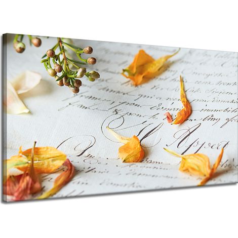 Stampa su tela "Botanica: Petali di fiori" 120x70 cm