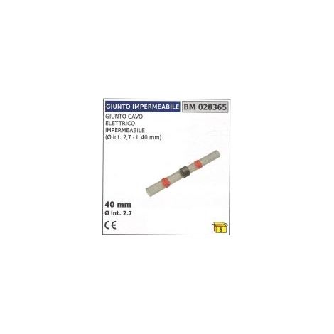Giunto cavo elettrico impermeabile Ø interno 2,7 mm lunghezza 40 mm