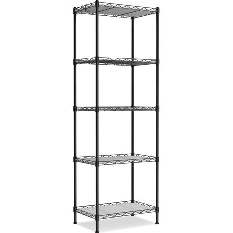 Workpro – Étagère de rangement métallique 5 niveaux – Charge lourde 250kg – Dimensions 44x29x130cm – 4 pieds réglables en hauteur – Pour maison et bureau