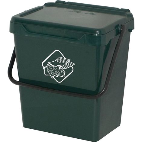 Dmora - Pattumiera Fosca, Cestino portarifiuti, Bidone per raccolta differenziata, Cestino spazzatura, 100% Made in Italy, 40x31h39 cm, Verde (1/3)