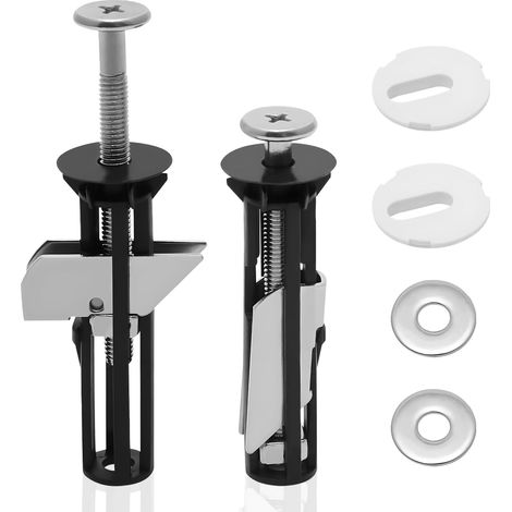 Lot de 4 boulons pour siège de Toilette, Fixations pour siège de Toilette, kit de Fixation pour siège de Toilette, kit de pièces de Rechange universelles pour siège de Toilette (1/5)