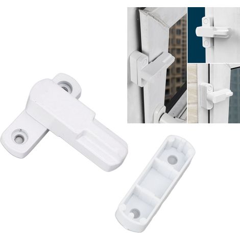 Verrou de Fenêtre Aluminium Type T Sécurité Enfant - Fermeture à Glissière pour Maison Blanc (1/5)