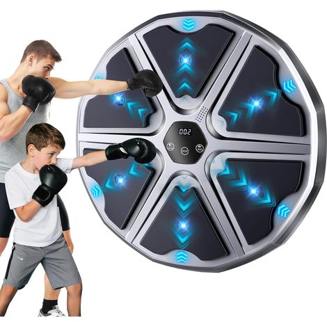 Machine de Boxe Musicale, Jeu de Boxe Intelligente de Grande Taille 17,5 Pouces, 9 Modes et Vitesses, Machine de Frappe Mural avec Gants, Excellent Cadeau pour Enfants et Adultes (1/5)