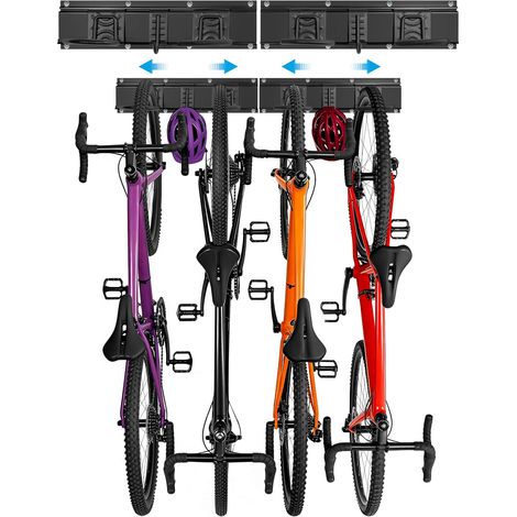 Support Vélo Mural Vertical, Charge Max 140+ kg,4 Vélos + 2 Casques (1/5)