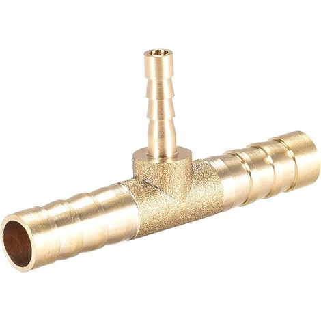 Raccord Cannelé Laiton Forme T 3 Voie 8mmx4mmx8mm (1/3)