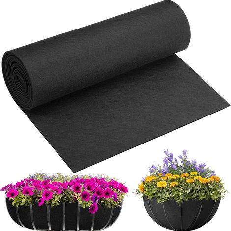 Rotolo di feltro da 30 cm x 300 cm, rivestimento in tessuto non tessuto per vasi, rivestimento alternativo in fibra di cocco ritagliabile per vasi, fioriere, cesti di fiori, giardino, tappetino per an